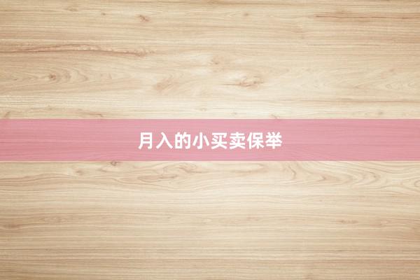 月入的小买卖保举